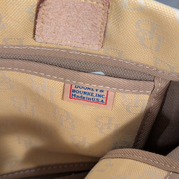 Dooney & Bourke Yellow Signature Tassel Tote Handbag Medium w/ Crossbody Strap - Picture 8 of 10